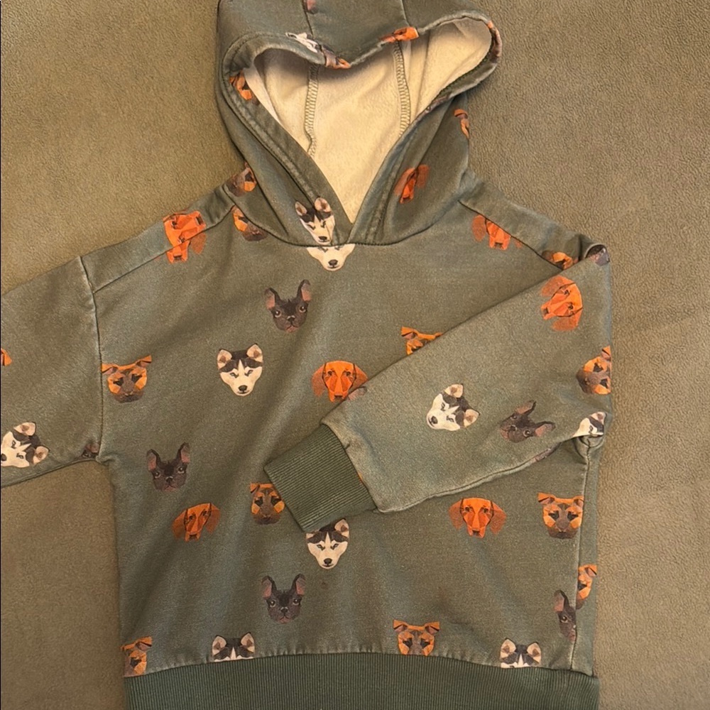 Green Hoodie with Animal Print